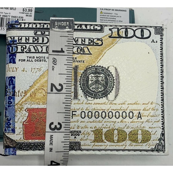 NWT TEMS Collection $100 Print Bill Fold Wallet - Picture 5 of 9